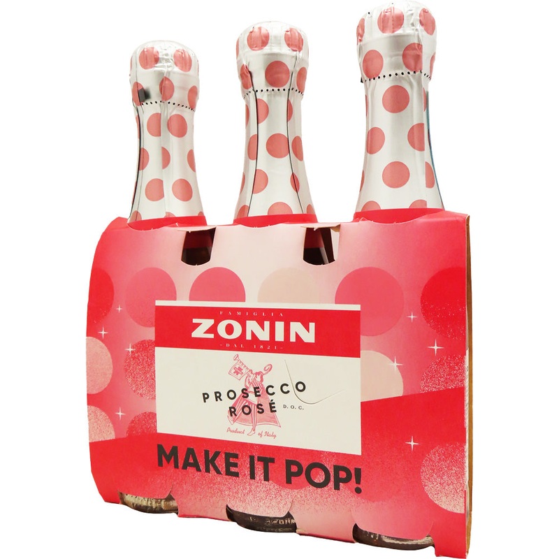 Zonin Brut Rose 187ml 3pk