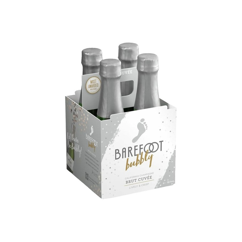 Barefoot Bubbly Brut Cuvee 187ml 4pk