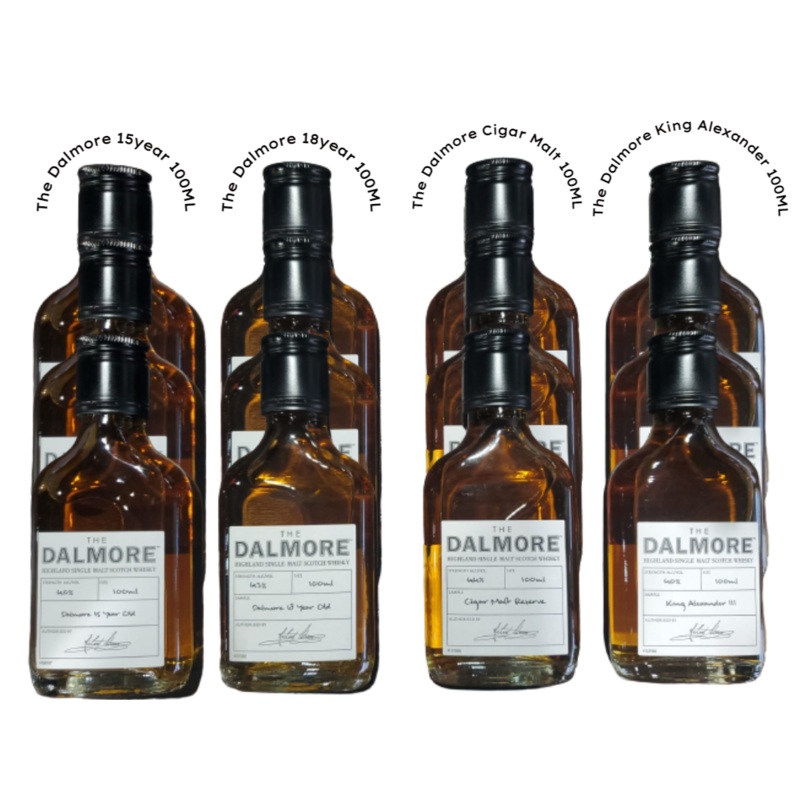 Dalmore 15 Year - 18 Year - Cigar Malt & King Alexander 100ML 3 Bottle Each (12 Bottles)