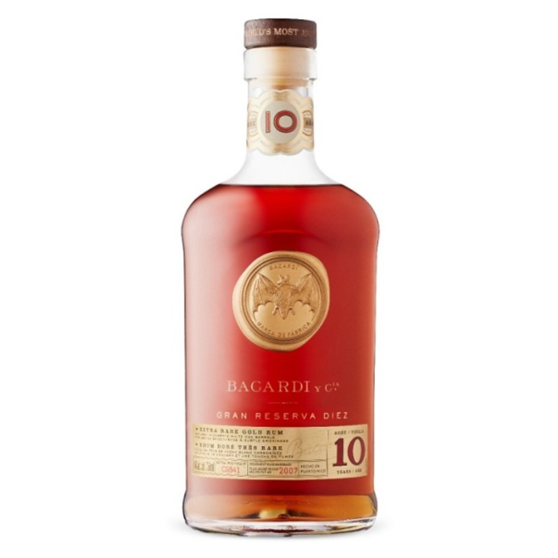 Bacardi Aged Rum Extra Rare Gold Gran Reserva Diez 10 Year 80 750 ML